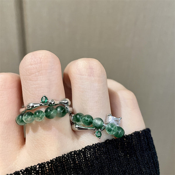 Jadeite Elegance Beaded Rings